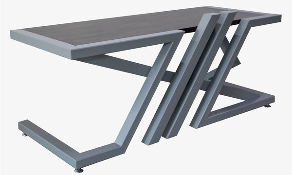 Table in a modern style.
Loft table.
Metal table with wooden inserts.