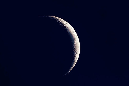 Beautiful crescent moon. Elements of this image furnished by NASA