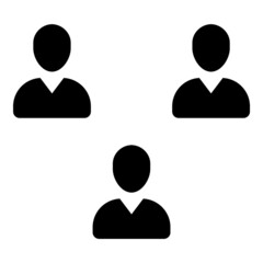 People Group Team Flat Icon Isolated On White Background