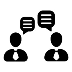 People Conversation Flat Icon Isolated On White Background