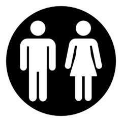 Man Woman Sign Flat Icon Isolated On White Background