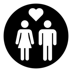 Man Woman Love Flat Icon Isolated On White Background
