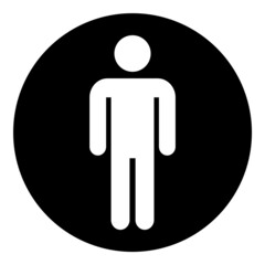 Man Sign Wc Flat Icon Isolated On White Background
