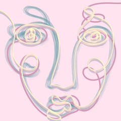line art face illustration design drawing 