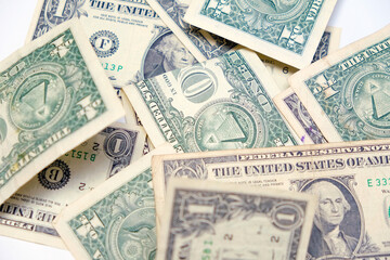 Fototapeta na wymiar Banknotes US dollars. Money of USA. High quality photo