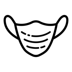 Medical Mask Flat Icon Isolated On White Background
