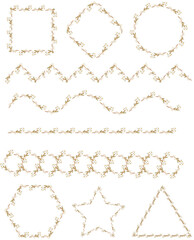 Obraz premium Label frames with floral decor, vintage color set on a white background with a place for lettering. Elements of calligraphic design. Cotton frames. Vector illustration.