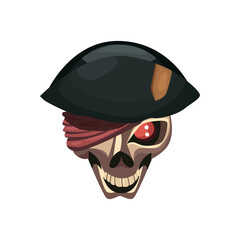 flat pirate skull