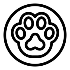 Cat Dog Paw Footprint Flat Icon Isolated On White Background