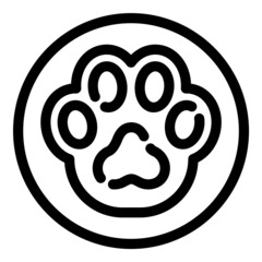 Cat Dog Paw Footprint Flat Icon Isolated On White Background