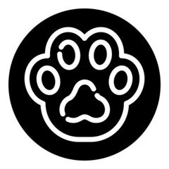Cat Dog Paw Footprint Flat Icon Isolated On White Background