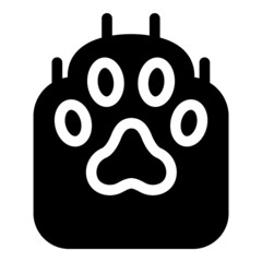 Cat Paw Flat Icon Isolated On White Background