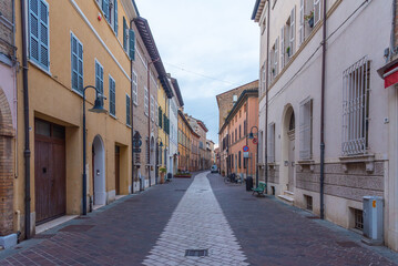 Street in the center of Italian town Ravenna