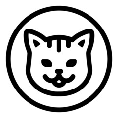 Cat Face Flat Icon Isolated On White Background