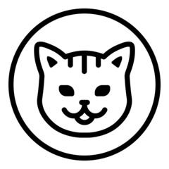 Cat Face Flat Icon Isolated On White Background