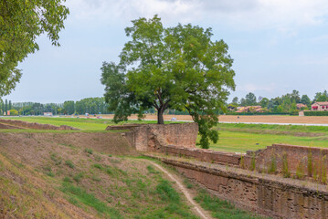 Old city walls of Italian town Ferrara