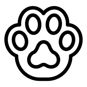 Cat Dog Paw Footprint Flat Icon Isolated On White Background