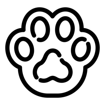 Cat Dog Paw Footprint Flat Icon Isolated On White Background