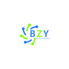 BZY logo design initial creative letter on white background.
BZY vector logo simple, elegant and luxurious,technology logo shape.BZY unique letter logo design. 
