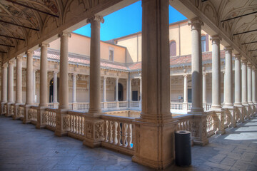 Arcade of the University of Padua at Palazzo Bo in Italy