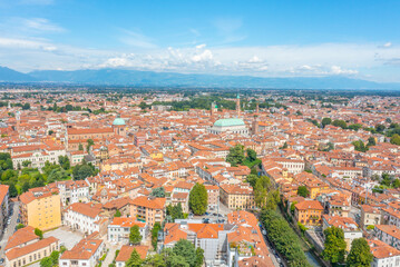 Aerial view of the old town of Vicenza in Italy