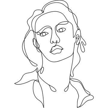 recommend clip art: girl face abstract continuous line