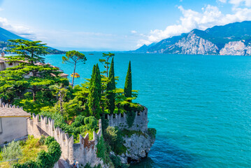 Castello di Malcesine overlooking Lago di Garda in Italy