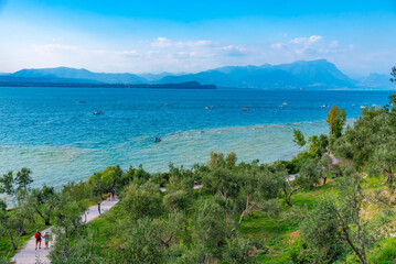 Lago di garda viewed from Sirmione town in Italy