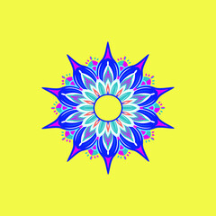 sun and flower. vector hand drawn mandala design