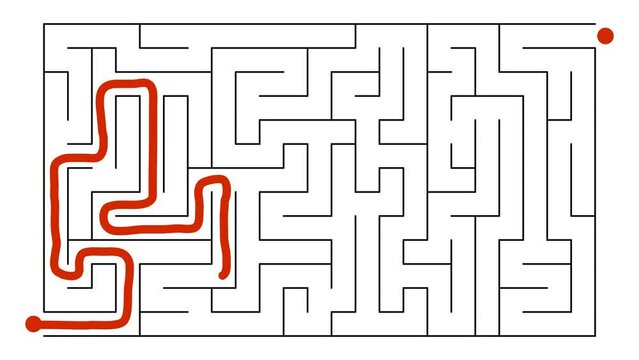 Maze Animation Labyrinth Black White Green Screen | 2D Animated Maze | Drawing Line Maze Labyrinth Solution Animation Career | Puzzle Maze Troubleshooting
