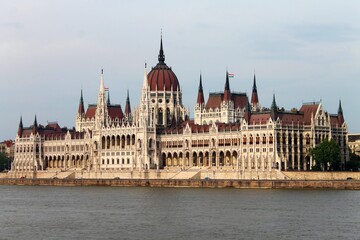 Fototapeta na wymiar The Parliament of the Pearl of the Danube in Hungary 