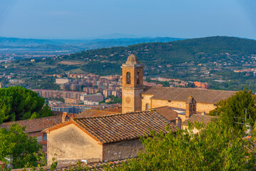 Aerial view of Perugia from Rocca Paolina, Italy