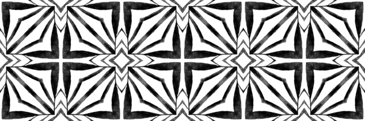 Exotic seamless pattern. Black and white