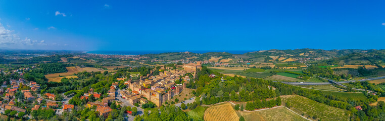 Fototapeta na wymiar Aerial view of Italian town Gradara