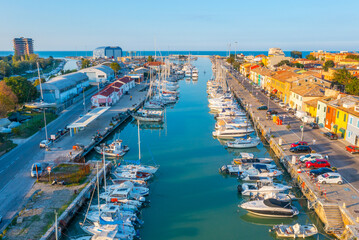 View of marina in the Italian town Pesaro
