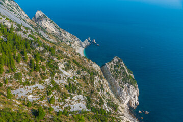Natural landscape of Monte Conero park in Italy