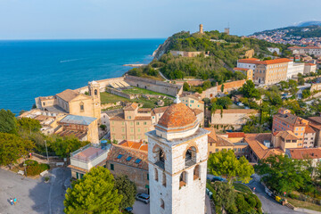 Roman amphitheatre and Parco del Cardeto in Italian town Ancona