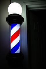 Barber Pole Light at Night