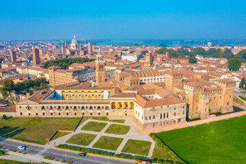 Aerial view of Italian town Mantua