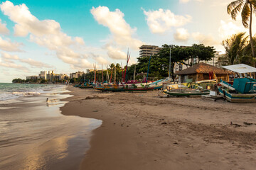 Fototapeta na wymiar Praia de Ponta Verde, Maceió, Alagoas.