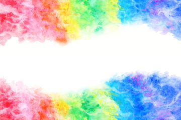 空 雲 虹 水彩 カラフル 背景