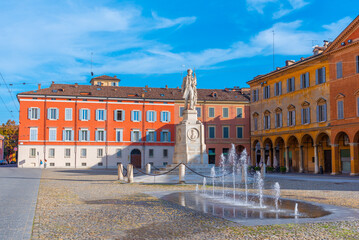 Piazza Roma in Italian town Modena - obrazy, fototapety, plakaty