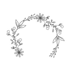 round frame with flowers