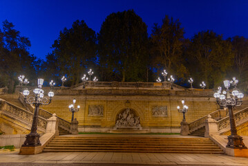 Night view of the fountain of Pincio in Bologna, Italy © dudlajzov
