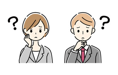 ビジネスマンとビジネスウーマン　困る　疑問