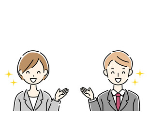 ビジネスマンとビジネスウーマン　案内