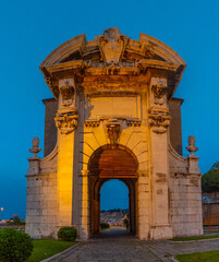 Sunset view of Porta Pia in Italian town Ancona