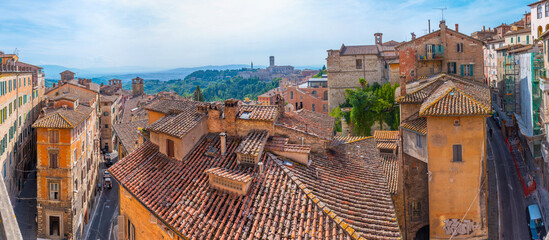 Aerial view of Convent of San Domenico in Perugia, Italy