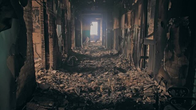 War Ukraine ruin bomb destroy village country house danger city explosion