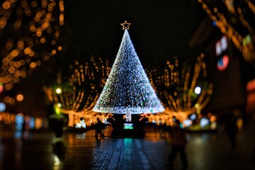 
Tokyo,Japan - December 8, 2021: Christmas tree and illuminations in Tokyo
